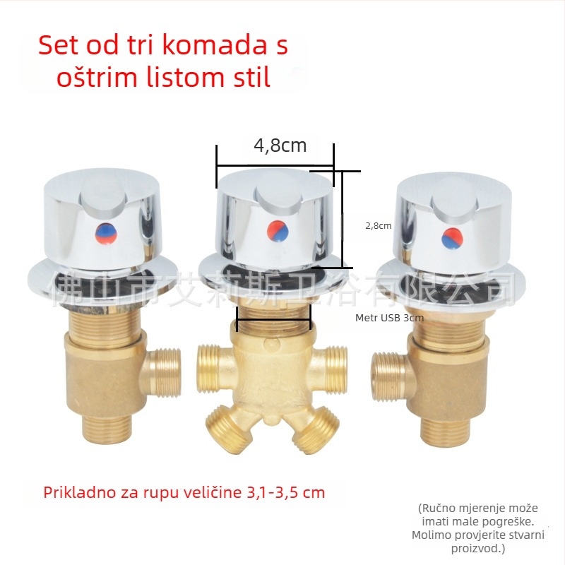 Kada miješalica s bakrenim tijelom; radna temperatura 0–100 °C; nazivni tlak 1 MPa; keramička kaseta; vertikalna ugradnja