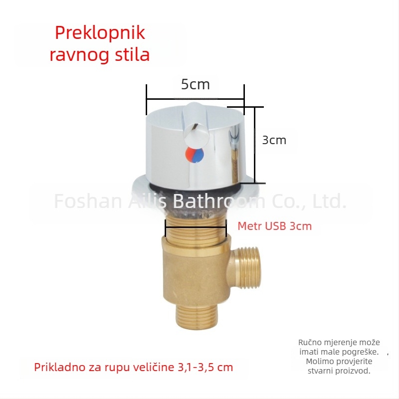 Kada miješalica s bakrenim tijelom; radna temperatura 0–100 °C; nazivni tlak 1 MPa; keramička kaseta; vertikalna ugradnja