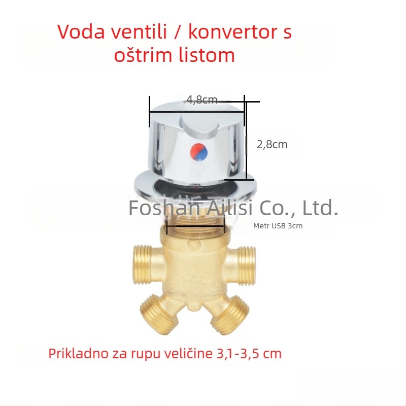 Kada miješalica s bakrenim tijelom; radna temperatura 0–100 °C; nazivni tlak 1 MPa; keramička kaseta; vertikalna ugradnja