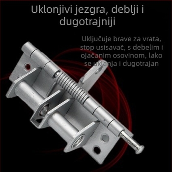 Automatski šarnir sa oprugom za 90° pozicioniranje vrata, običan H-oblik šarki, materijal: željezo i hladno valjana čeli, završna obrada: elektrolitno niklovanje ili prskanje, debljina 1 mm