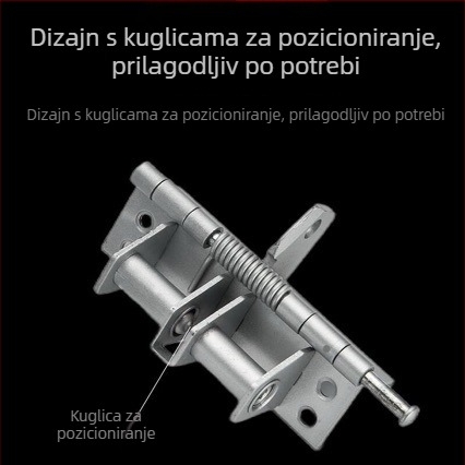 Automatski šarnir sa oprugom za 90° pozicioniranje vrata, običan H-oblik šarki, materijal: željezo i hladno valjana čeli, završna obrada: elektrolitno niklovanje ili prskanje, debljina 1 mm