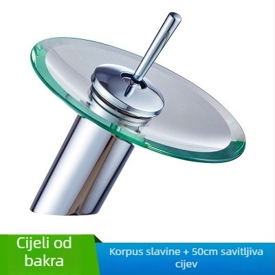 Slavina za umivaonik kupaone, bakrena konstrukcija, model LT-002, vertikalna ugradnja, promjer sjedišta 35 mm