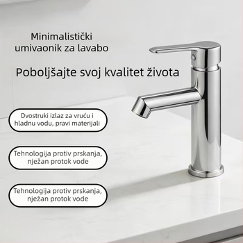 Baterija za umivaonik na ploču – nehrđajući čelik, miješalica s jednim ručicom, keramički disk, model NB-N5021, promjer sjedalice ventila 50 mm