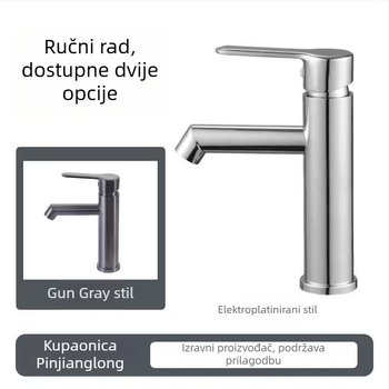 Baterija za umivaonik na ploču – nehrđajući čelik, miješalica s jednim ručicom, keramički disk, model NB-N5021, promjer sjedalice ventila 50 mm