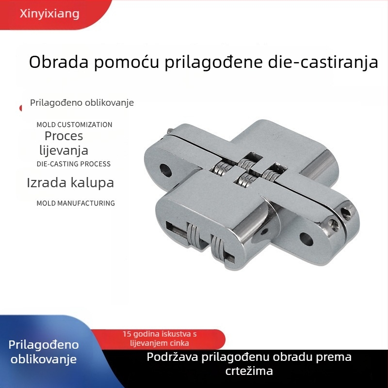 Skriveni šarniri za vrata, tip: šarnir za vrata, cinkov spoj, model 026, elektroplatiranje