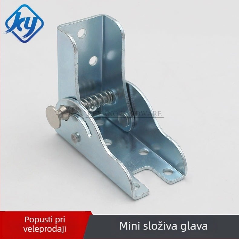 Panta za namještaj s 90 stupnjeva samozaključavajućim mehanizmom, model KY-414-1, od čelika Q235, plavo cinkano, univerzalna primjena