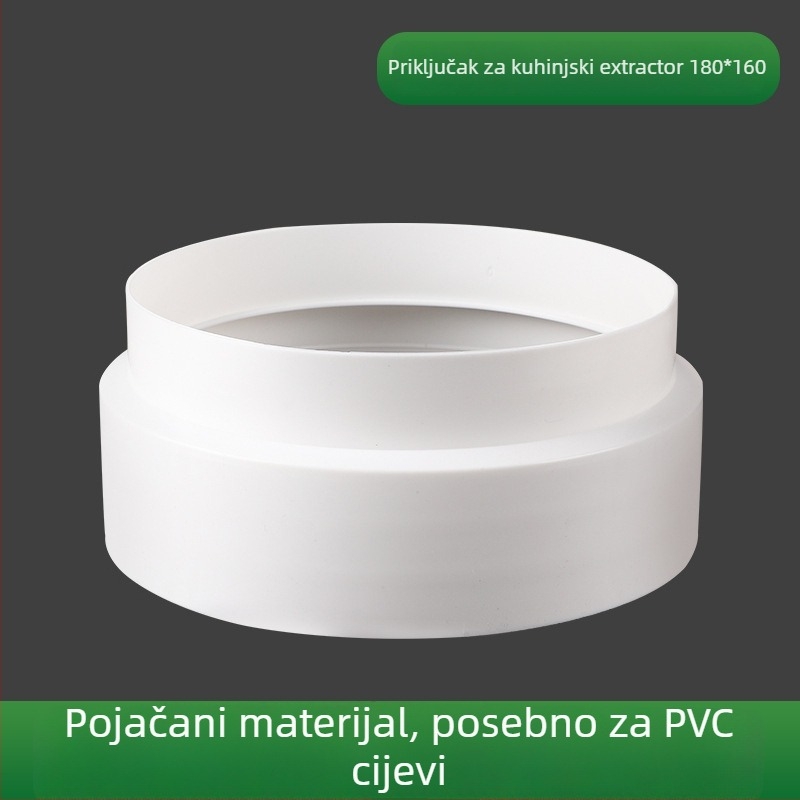 Plastični redukcijski prsten za kuhinjsku napa – konverzijski spoj za PVC ispušni kanal