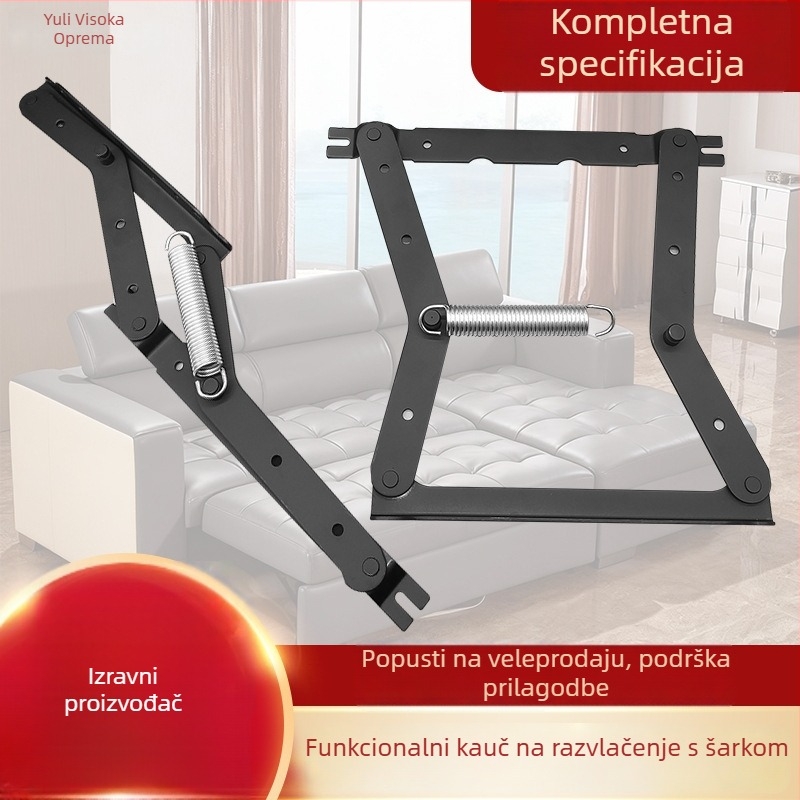 Nevidljiva šarka za kauč-krevet sa kliznim mehanizmom – hladno valjani čelik, model Sofa bed translation hinge, univerzalna upotreba, prešana proizvodnja, moderni minimalistički stil