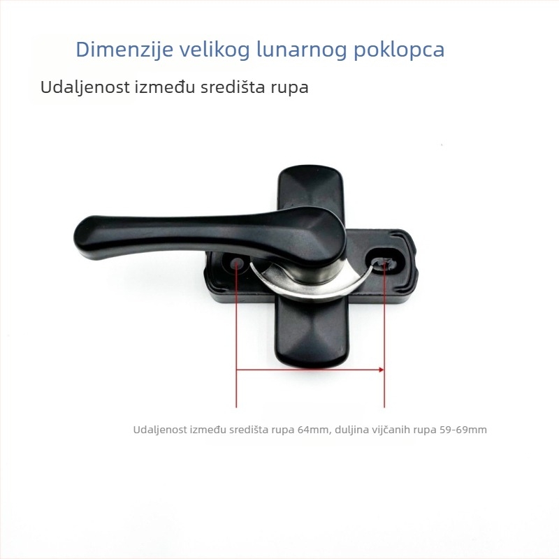 Polumjesna ključavnica LG-2004 | cinkova legura | za vrata i prozore | moderan i jednostavan stil