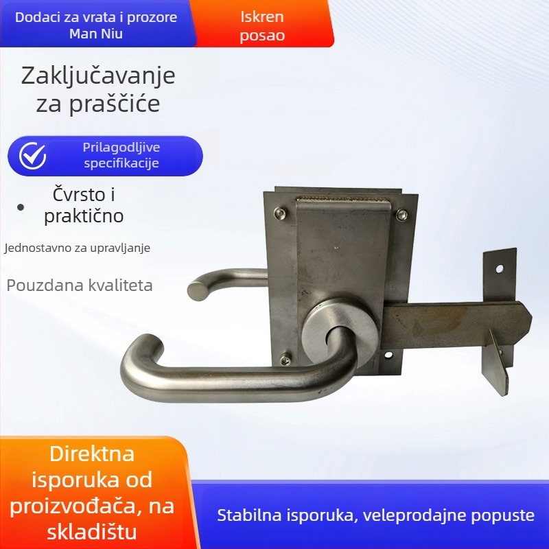 Brava za vrata svinjskog dvorišta – višepunktni mehanizam, 304 inox, moderan stil, Pretty Cow