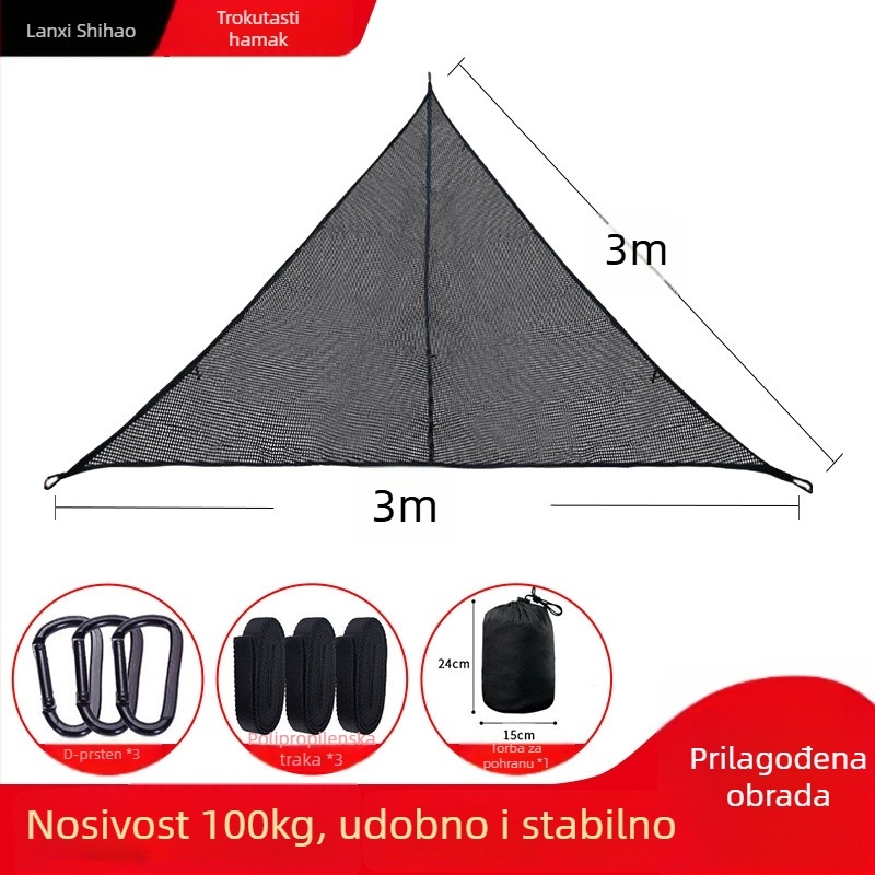 Hamak Shihao Leisure, višestruki trokutasti leteći kamp - šator za drvo, poliester, maksimalna nosivost 300 kg, težina 1000 g, podrijetlo Jinhua, Zhejiang