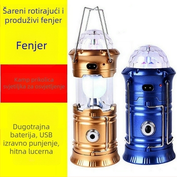 Kamp LED lanterna s teleskopskim tijelom, punjiva, 30W, 220V, prekidač s gumom