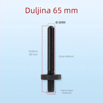 Aluminijski ferrule za šatorsku šipku s vijčanim spojem za potporu šatora