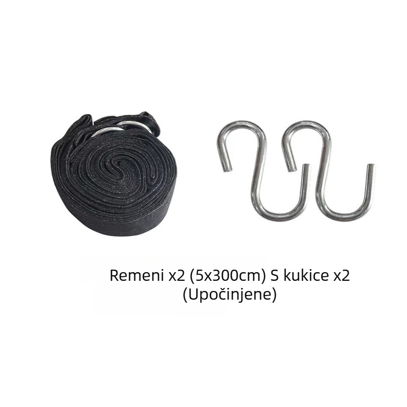Vanjski hamak s drvenim nosačem, platnena površina, težina 600–1100 g