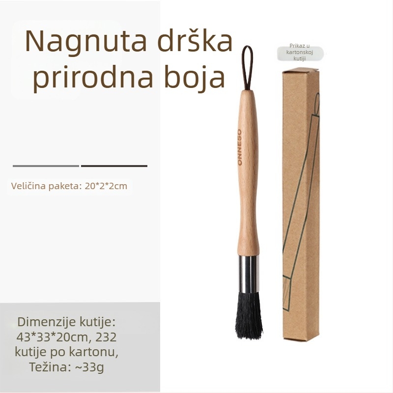 Četka za čišćenje strojeva za kavu – drvena, mekane dlačice, marka Wangshe/onneso, težina 33 g, izdano 2024