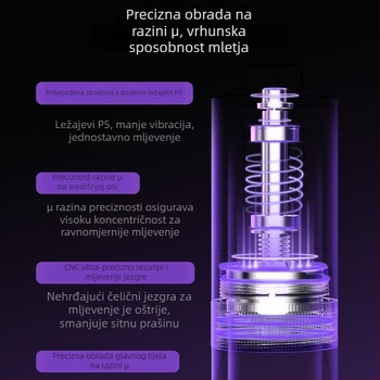 Ručni mljevač za kavu, nehrđajući čelik, za zrna kave