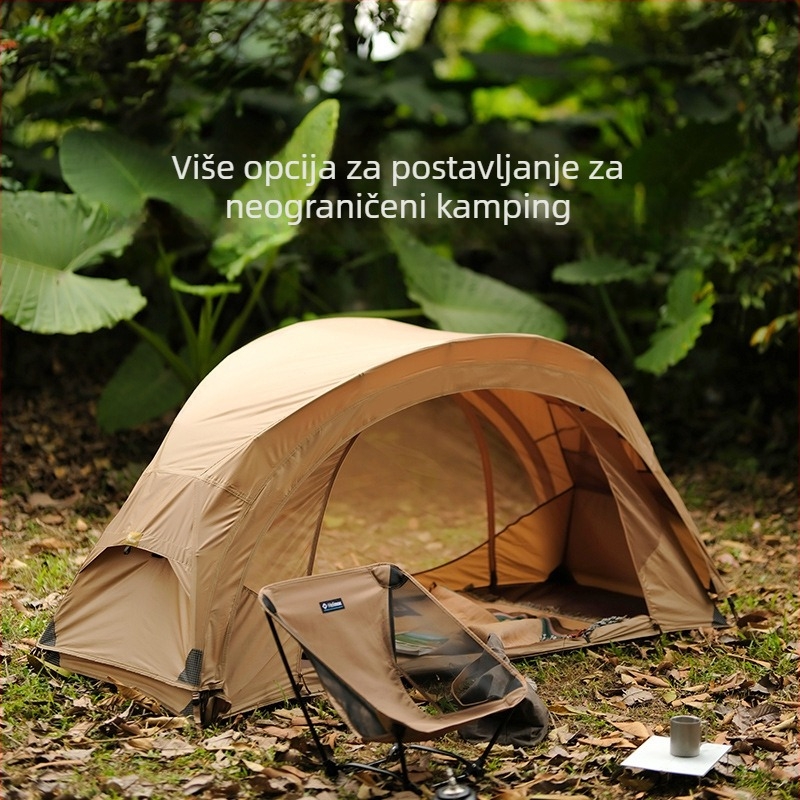 Šator za kampiranje s laganim kamp-podom, jednovrstna konstrukcija, tri sezone, 3 kg, aluminijske šipke, unutarnji Oxford s mrežom, vanjski Oxford, vodootpornost 1500–2000 mm