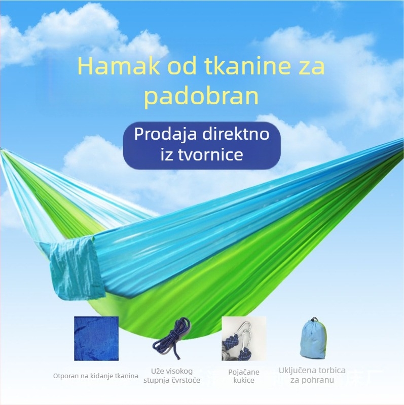 Hamak od platna padobrana, za jedno ili dva, bez nosača, maksimalna nosivost 250