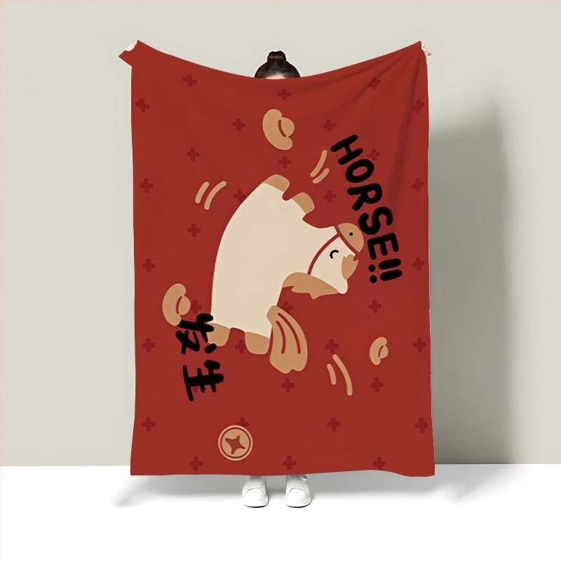 Crtani fleece deka, poliester, 300–500 g, cijele sezone, prilagodljiva