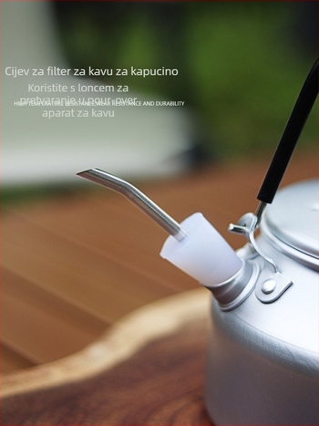 Kamp kuhalo od nehrđajućeg čelika sa silikonskim izljevom i produženim vodovodom – prijenosno, ultralak, filtracija, za 1–3 osobe