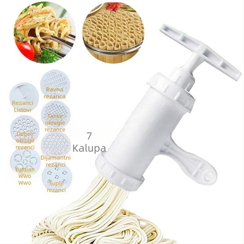 Stroj za rezance i tjesteninu s ručnim pogonom, punjač za kobasice i DIY kalup za kobasice (za kućnu upotrebu)
