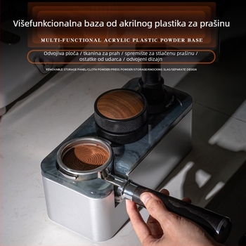 Kavni set: 2-u-1 akrilna baza za prašak kave, držač ručice za aparat za kavu i spremnik za tlač praška