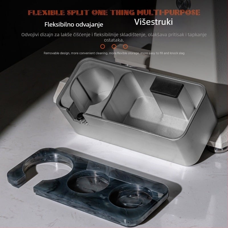 Kavni set: 2-u-1 akrilna baza za prašak kave, držač ručice za aparat za kavu i spremnik za tlač praška