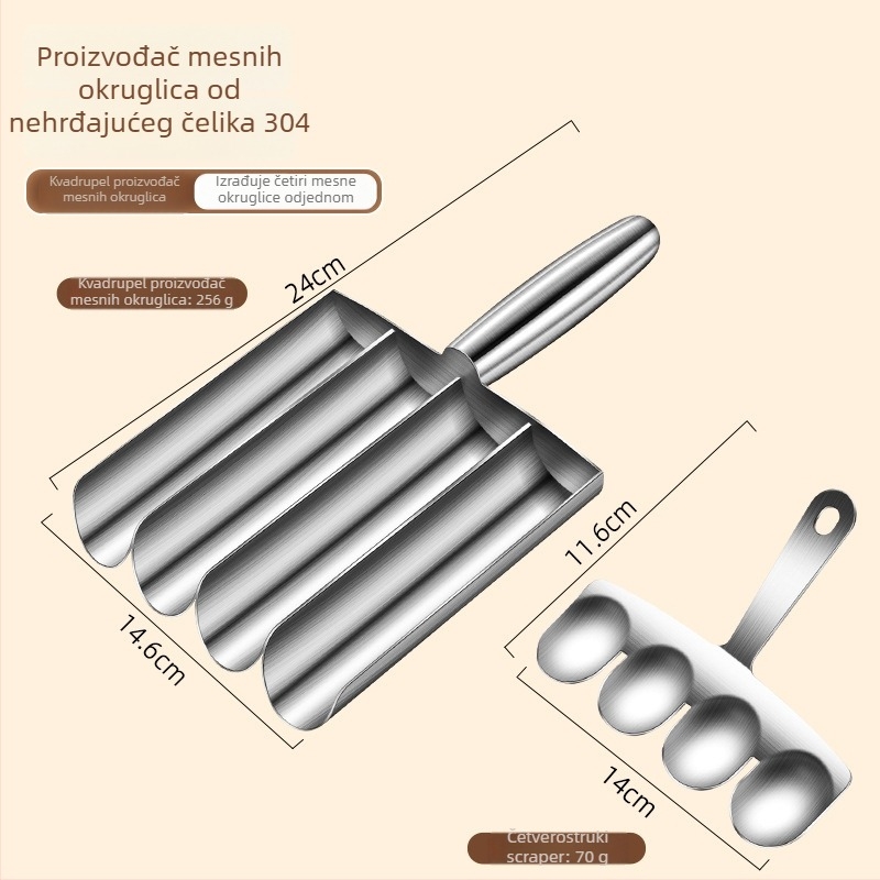 Uređaj za ćevapčiće od 304 nehrđajućeg čelika, kalup za riblje okruglice i škampe, moderan minimalistički dizajn, mogućnost tiskanja loga, lansiranje 2024
