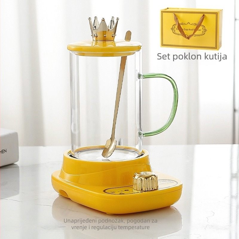 Električna staklena šalice za zagrijavanje vode i kuhanje čaja, pogodna za 1-2 osobe, podijeljeni dizajn, snaga ispod 1000 W, 1 m napojni kabel