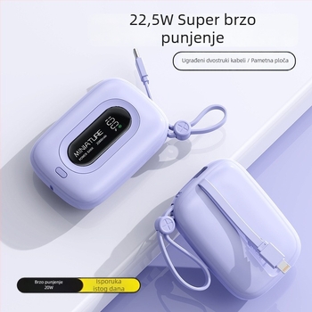 DX280 Prijenosna vanjska baterija, 10000mAh, 22.5W PD3.0 brzo punjenje, više USB izlaza, digitalni prikaz razine baterije, kabel uključen