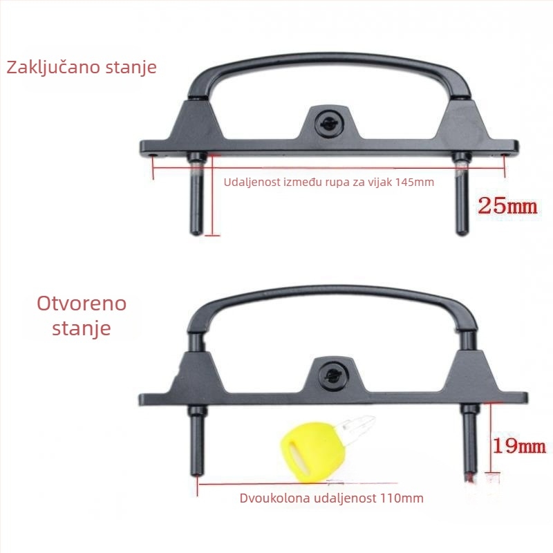 Višepunktni sigurnosni zaptivač za vrata i prozore s ključem, od aluminijske legure, dvopunktni mehanizam zaključavanja