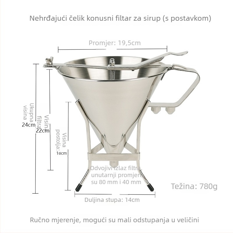 Nehrđajući čelični konusni funnel za takoyaki – DIY kalup, tiskani logotip, Azelay Lai