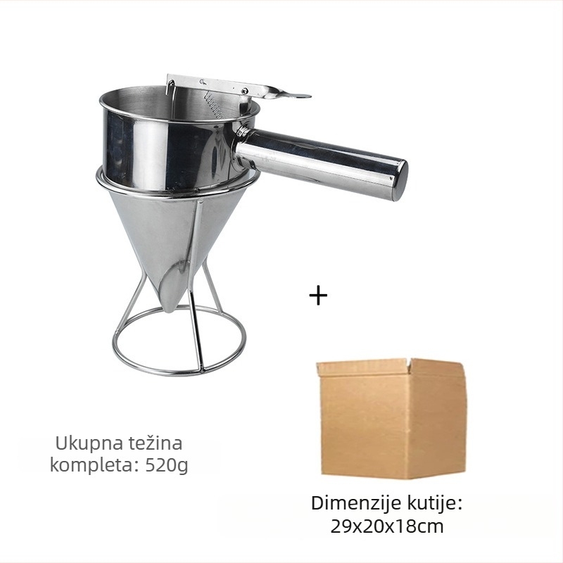 Nehrđajući čelični konusni funnel za takoyaki – DIY kalup, tiskani logotip, Azelay Lai