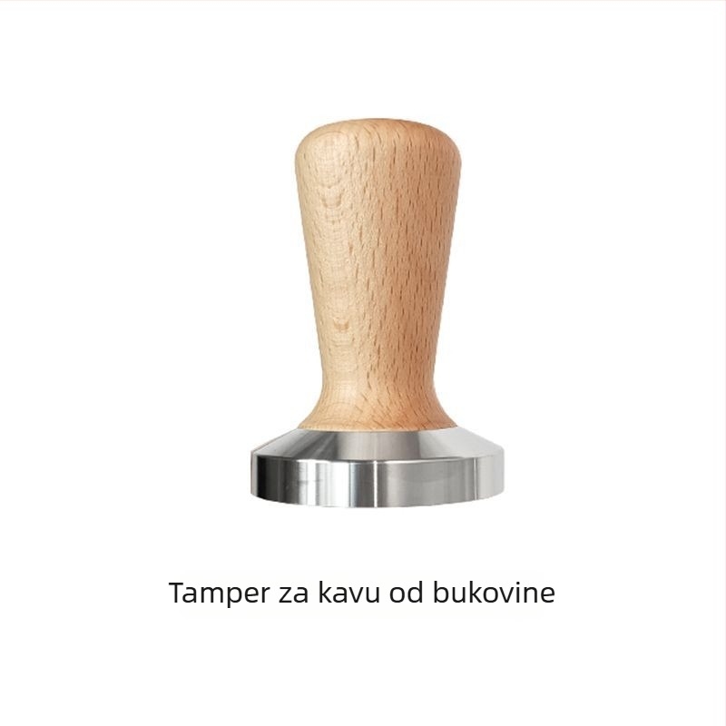 Set visokokvalitetnih pomagala za kafu s protukliznom univerzalnom bazom; trodijelni set koji uključuje stalak za tampiranje portafiltra i stanicu za tampiranje espressa; ručna izrada