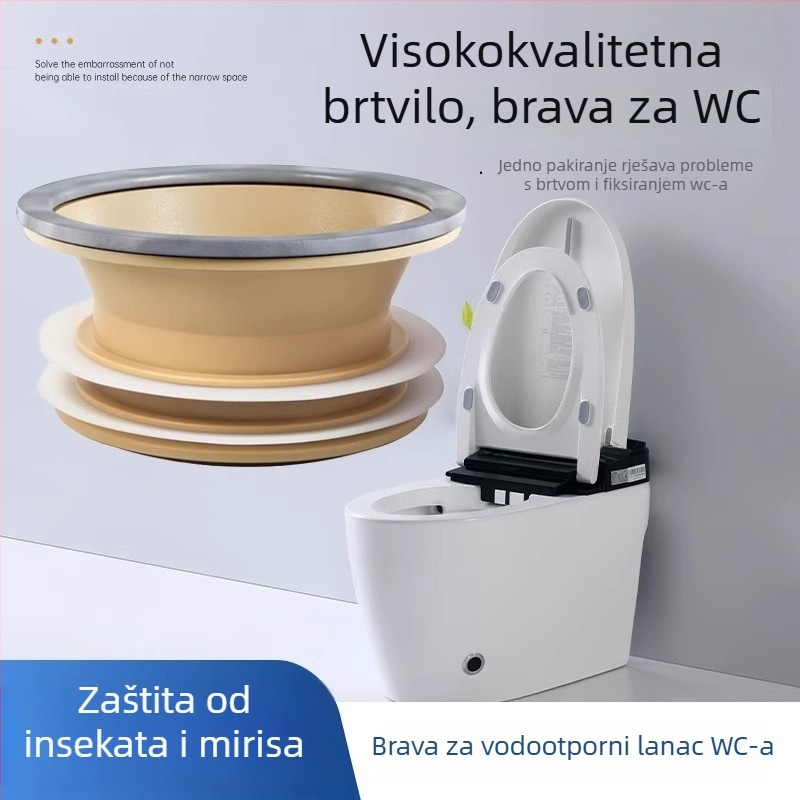 Brtva za WC prirubnicu, debeli integrirani brtveni prsten, nepropusno, materijal ABS + silikon gel, marka Mubin