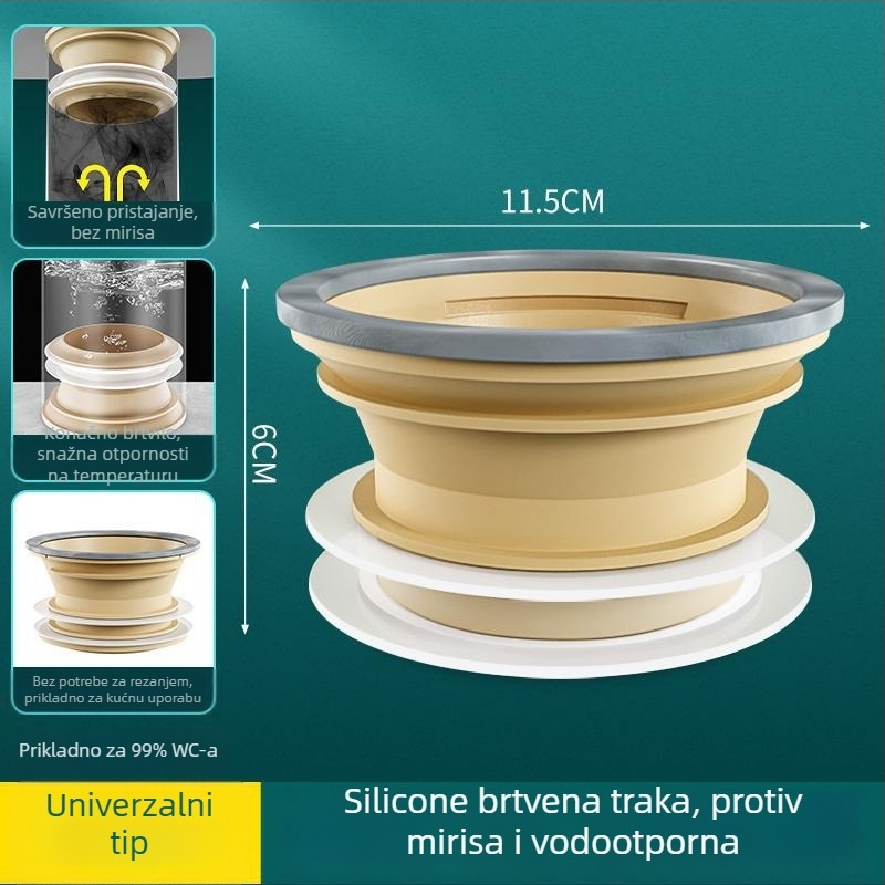 Brtva za WC prirubnicu, debeli integrirani brtveni prsten, nepropusno, materijal ABS + silikon gel, marka Mubin