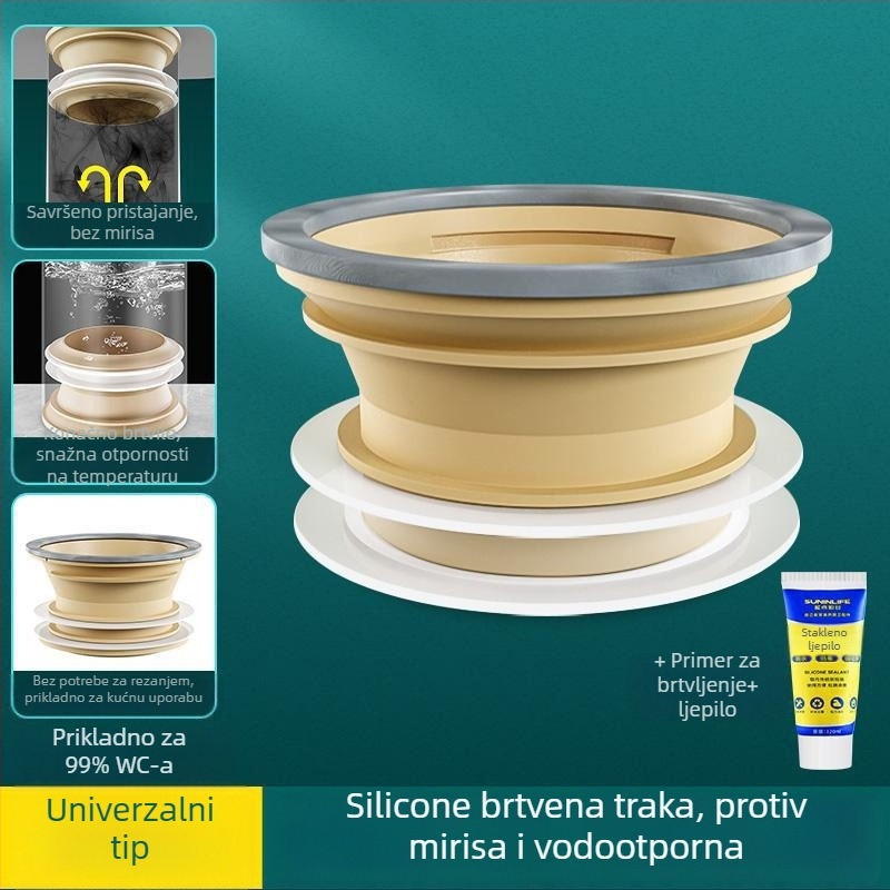 Brtva za WC prirubnicu, debeli integrirani brtveni prsten, nepropusno, materijal ABS + silikon gel, marka Mubin