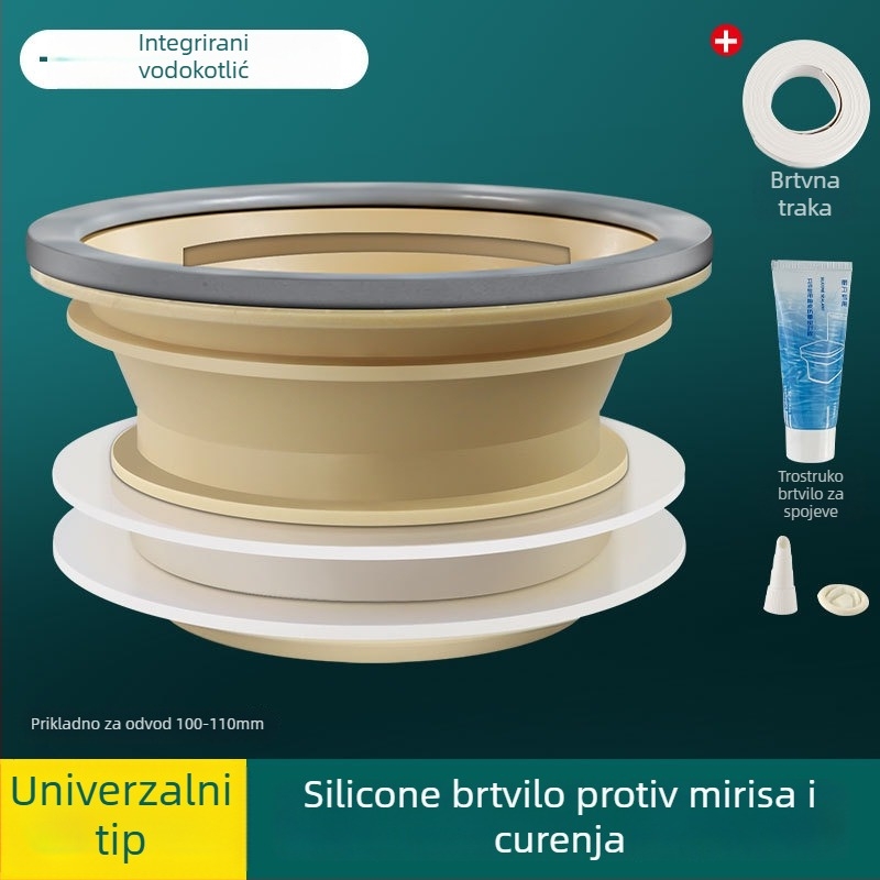 Brtva za WC prirubnicu, debeli integrirani brtveni prsten, nepropusno, materijal ABS + silikon gel, marka Mubin