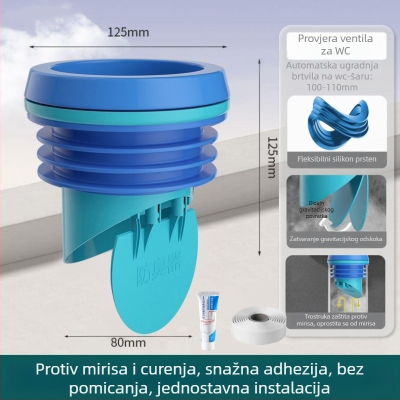 Brtva za WC prirubnicu, debeli integrirani brtveni prsten, nepropusno, materijal ABS + silikon gel, marka Mubin