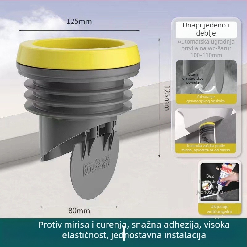 Brtva za WC prirubnicu, debeli integrirani brtveni prsten, nepropusno, materijal ABS + silikon gel, marka Mubin