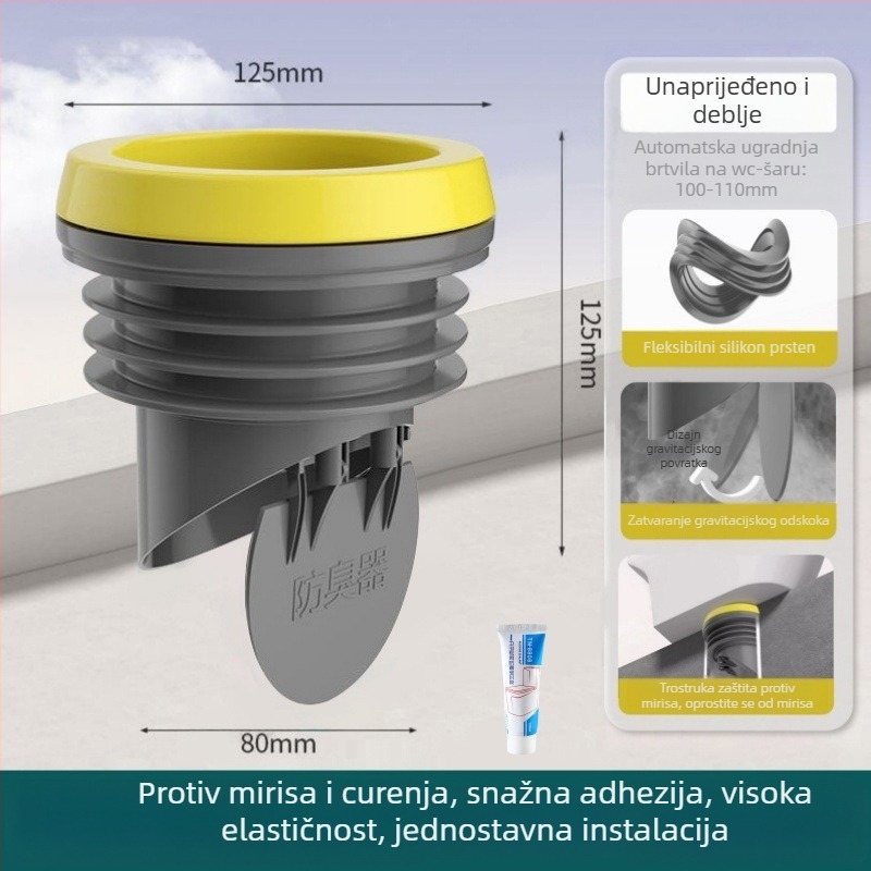 Brtva za WC prirubnicu, debeli integrirani brtveni prsten, nepropusno, materijal ABS + silikon gel, marka Mubin