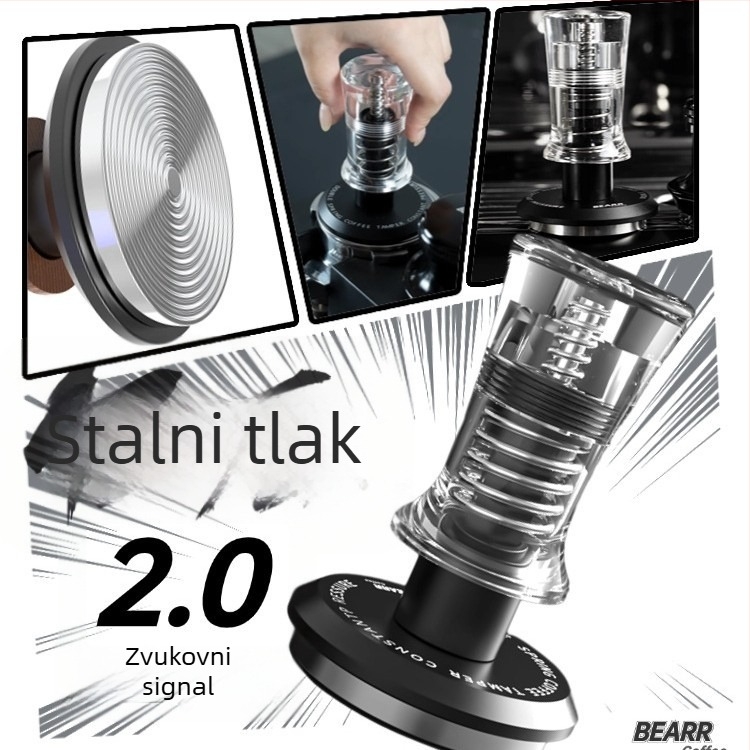 Set tamppera za espresso — Materijal: 304 nehrđajući čelik i prozirni akril; Stil: Moderna jednostavnost; Težina: 260 g; Logo: može se tiskati