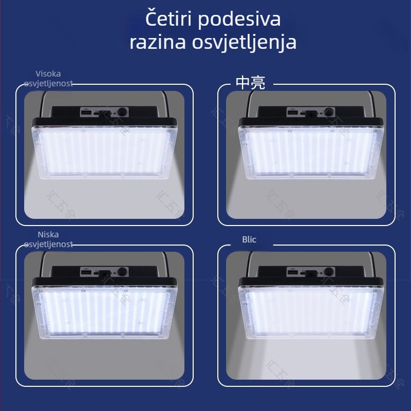 Prijenosna LED kamp lampa za ulične štandove, 432 LED dioda, 150W, ulaz 5V/2A, vanjsko snažno osvjetljenje