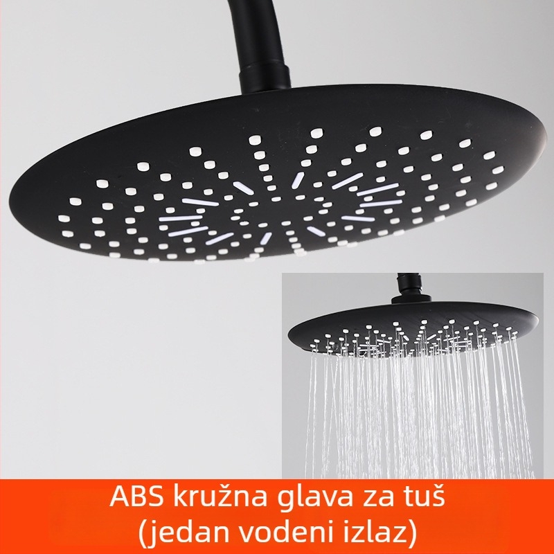 Set glave tuša s ručnim mlazom i crijevom - Top-Spray kiša, nehrđajući čelik, okretna postolja