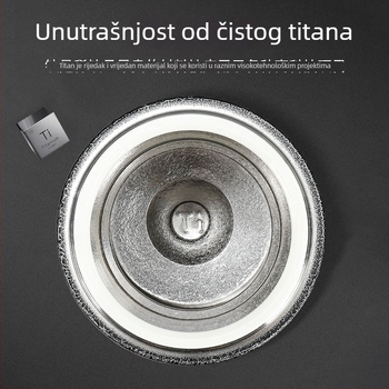Titanijski termoflaša čaša s odjeljivanjem čaja i vode (unutarnja titanijska šupljina; vanjski 304 nehrđajući čelik; vakuumska izolacija 6–12 sati; odjeljak za čaj)