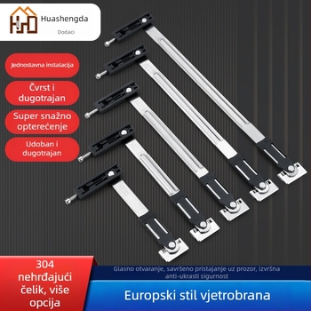 Držač prozora od nehrđajućeg čelika, europskog stila, Huashengda, moderni minimalistički dizajn, za prozore, ladice i vrata ormara