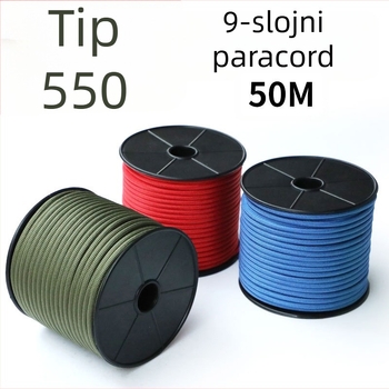 Lechike paracord užad, 9 vlakana, promjer 4 mm, za kampiranje i preživljavanje