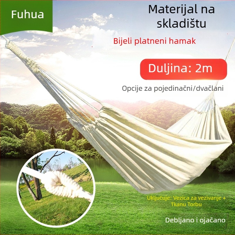 Hamak od platna za vanjsku upotrebu (Marka: Fuhua, Nosivost: 200 kg, Težina: 1,5 kg)