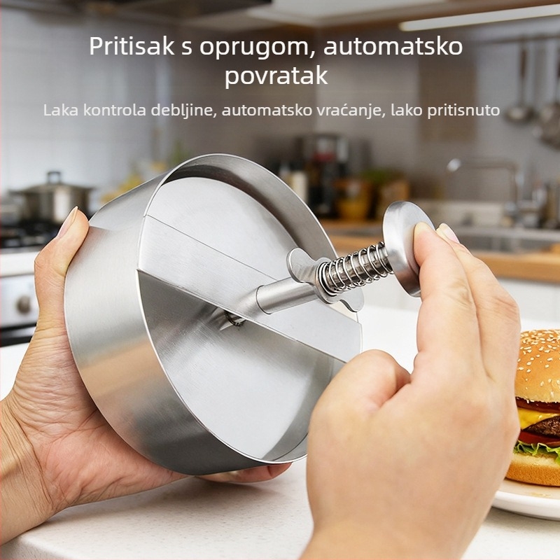 Runhe presa za hamburger od nehrđajućeg čelika, push-type, kućna upotreba, višefunkcionalna