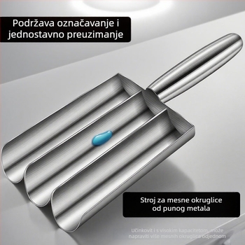 Alat za mesne okruglice od nehrđajućeg čelika 304 — moderni minimalistički dizajn, mogućnost tiska logotipa, prilagodljivo, izlazi 2025.